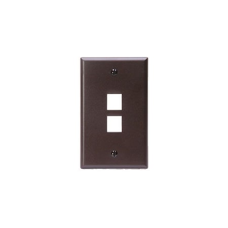 Leviton 2-Port Wallplate Unloaded, 1-Gang Use W/Snap-In Modules, Quickport BN 41080-2BP